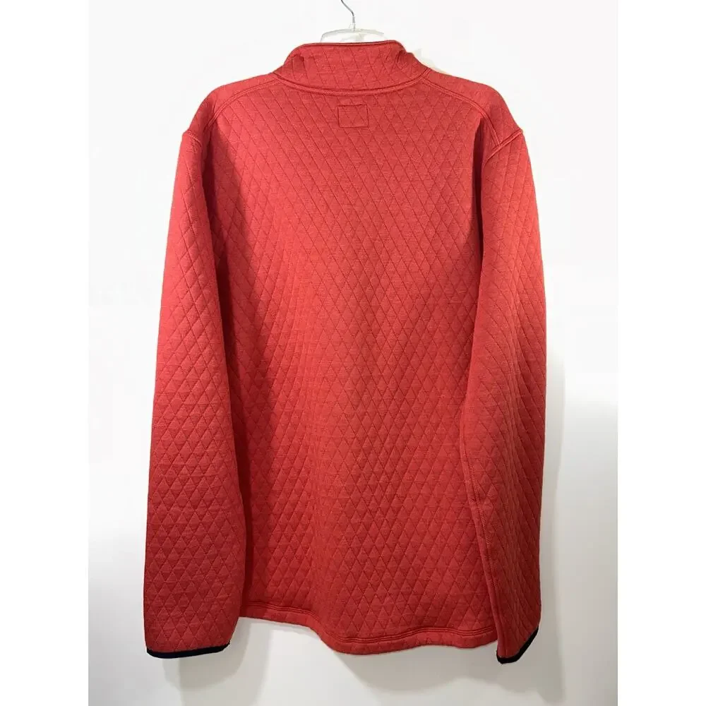 J Crew Quilted Authentic Fleece Red Quarter Zip Front 2XL NWT